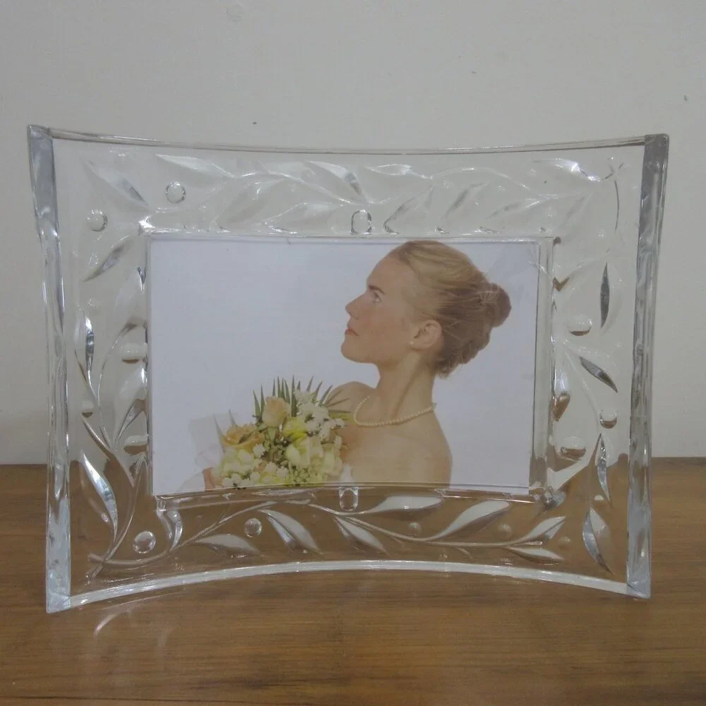 Cristal D’Arques France 24% Genuine Lead Crystal Frame Holds 4x6 Picture 2 Views